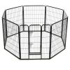 Dog Playpen 8 Panels Steel 31.5"x39.4" Black