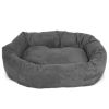 Suede Bagel Pet Bed For Dogs, Gray, Extra Large