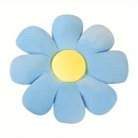 Flower Cushion Office Cushion Plush Toy Cushion (Color: Blue, size: 15.7in)