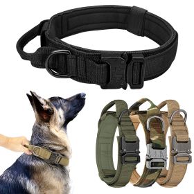 Tactical Pet Collar; Dog Collar With Handle; Military Heavy Duty Dog Collars For Medium Large Dogs (Color: black, size: L)