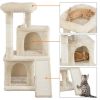 36" Cat Tree with Condo and Scratching Post Tower, Dark Gray