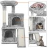 36" Cat Tree with Condo and Scratching Post Tower, Dark Gray