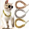 Pet gold collar Dog Chain Collar Keji Teddy Fadou domineering big gold necklace cat playing cool jewelry big gold chain